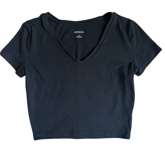 Wild Fable Black V-Neck Crop Top - Picture 2 of 2